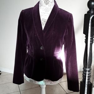 J. Crew Velour Peplum Jacket, Size 4